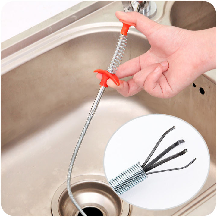 60/90cm Spring Unclogging Grab Picker Snake Cable Auxiliary Grab Drain ...