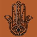 The hamsa hand wall decal sticker , hamsa Vinyl Wall Decal Muslim House Protection Housewares Decor Sticker,IS2011 Size: 52x35cm. 