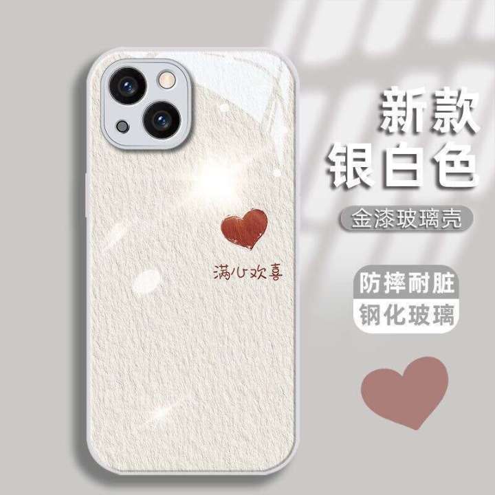 Full%20of%20Joy%20Compatible%20with%20Apple%2015%20Phone%20Case%20Metallic%20Paint%20Glass%20iPhone%2014%20Pro%20Max%20Couple%20Heart%20Oil%20Painting%20-%20Image%203