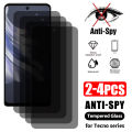 2-4pcs Privacy Anti-spy Tempered Glass For Tecno Spark 20 Pro 10 9 8 Anti-peep Screen Protector Spark 20C 10C 9T 8T 8C 8P Film. 
