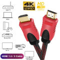 HDMI to HDMI Cable 4K Ultra HD High Resolution 1.5M, 3M, 5M, 10M Gold Plated Display ready cable Convertor mirroring display adapter Fast and stable data transmission dark color 5Gbps 480Mbps 3 meters Definition Connection Cable Adapter HDTV PS Splitter. 