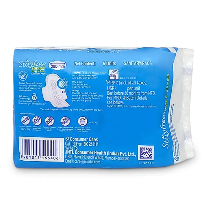 Stayfree%20Secure%20XL%20Ultra%20Thin%20Sanitary%20napkins%20with%20Wings%20(6%20Count)%20SAM%20-%20Image%202