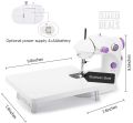 Mini Portable Sewing Machine with Extension Table Handheld Electric Sewing Machines Adjustable 2-Speed Sewing Machine. 