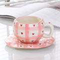 Hand-kneaded creative ceramic cup cloud coffee cup and saucer set irregular hand-painted cute mug flower water cup. 