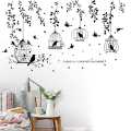 Butterfly Bird sticker plants room wallpaper bedroom nursery window decor. 