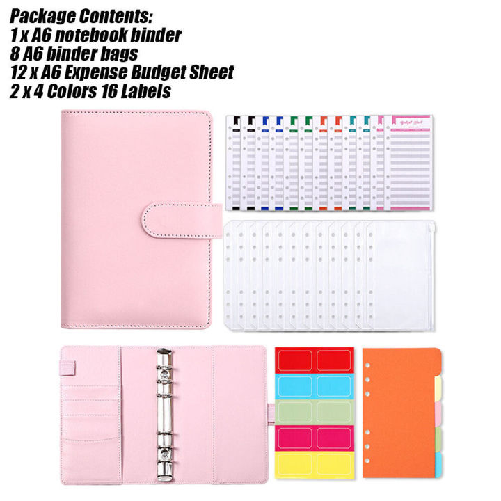 A6 size Budget binder User-friendly Budget-friendly Compact design Money saving wallet material Multicolor options Notebook