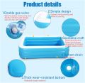 INTIME 7 Sizes Inflatable Family Swimming Pool 3 Layer Rectangular Kids Swimming Pool. 