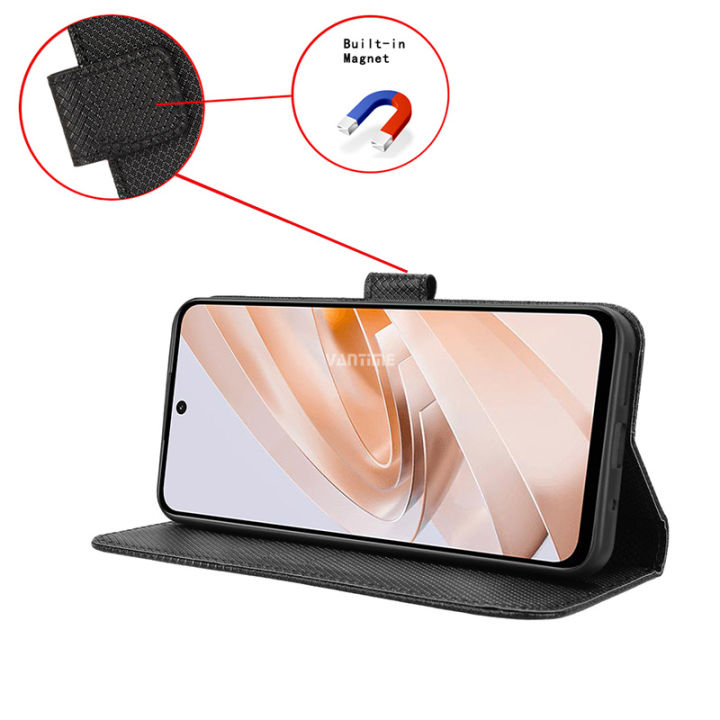 Vantime%20for%20Xiaomi%20Redmi%2013%20/%20Poco%20M6%204G%20PU%20Leather%20Wallet%20Case%20Cards%20Holder%20Flip%20Cover%20Diamond%20Pattern%20-%20Image%203