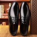 Spring and Autumn Youth British Style Casual Business Wear Leather Shoes Men's Shoes Wedding Shoes Versatile Single-Layer Shoes Work Shoes Waterproof Lightweight. 
