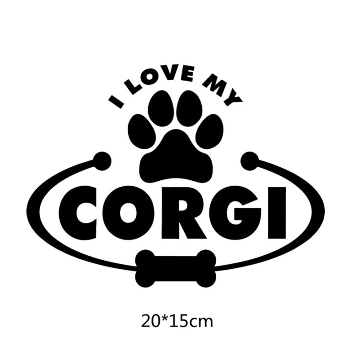 【Hottest Trends】Three Ratels FTZ-191# 15x12.5cm I love my Corgi Dog window wall PVC auto car sticker decal
