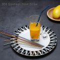 straw 304 Stainless Steel Straw Reusable Metal Drinking Straws Set Wholesale With Cleaning Brush Party Bar Accessory Eco Friendly NewParty Supplies. 
