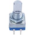 3X 20-Point Shaft Detents Encoder and 360 Degree Rotary with Push Button Blue + Silver. 
