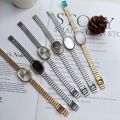 Oval Shaped Dial Women's Watch Luxury Alloy Strap Quartz Watch for Women Folding Clasp Versatile Small Wristwatch Clock 2023. 