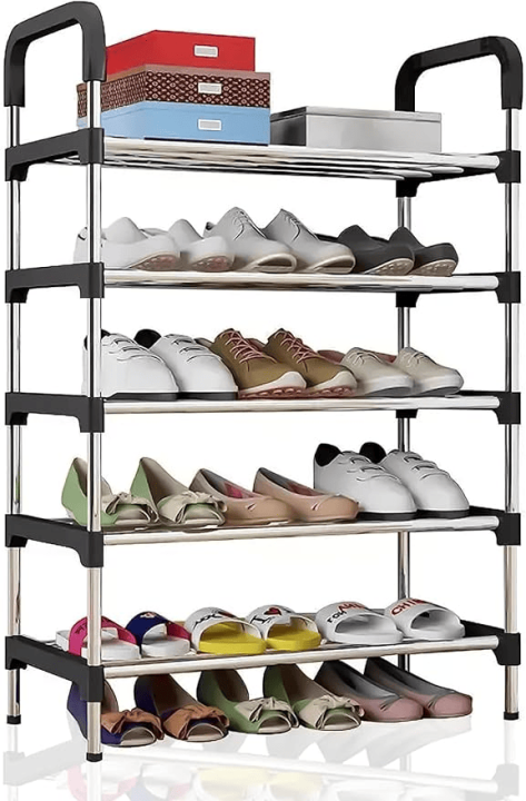 5 Layer Shoe Organizer, Stainless Steel Shoe Rack, Door Entry way shoe Stand