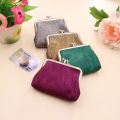 Vintage Double Layer PU Bright Grid Short Wallet Women's Small Coin Purse Creative Card Pack Student Mini Money Bag. 