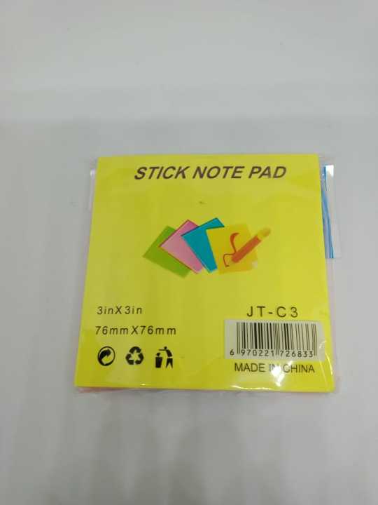 Sticky Notes Pad - Post it Notes - 3" x 3" 100 Shts Neon Colours