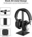Simplist Newbee Headphone Stand Headset Holder Earphone Stand with Aluminum Supporting Bar Flexible Headrest ABS Solid Base for All Headphones Size (Black). 