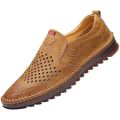 Foreign Trade Beef Tendon Soft Bottom Soft Surface All-Match Labor Protection Shoes Men's Daily Driving Leisure Work Men's Mesh Leather Shoes. 