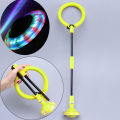 【Petalfall】Portable Folding Glowing Bouncing Balls One Foot Flashing Jumping Rope Ball Kids Toys Ankle Skip Ball Adult Fitness Training Toy. 