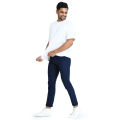Moose Slim Fit Navy Blue Chino Pants for Men. 