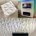 30x30cm Decorative 3D Wall Panels in Diamond Design Matt White Wallpaper Mural Tile-Panel-Mold 90s aesthetic room bathroom. 