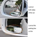 2pc 360 Degree Adjustable Glass Frameless Car Rearview Rear View Mirror Reversing Wide Angle Auxiliary Blind Spot Mirror. 