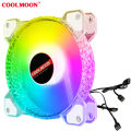 Bright crystal ARGB Fan Computer Mute PWM Temperature Control 5V Shengguang Synchronization 12cm Chassis Cooling Fan. 