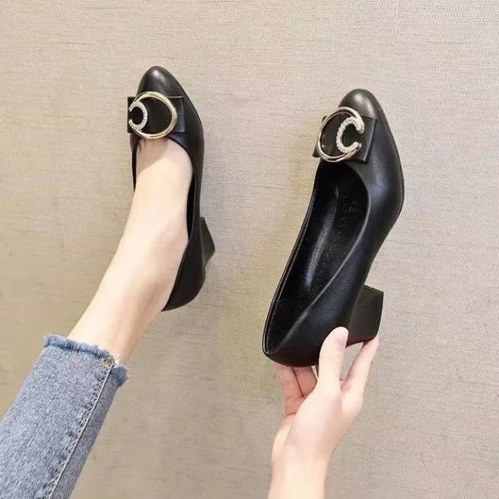 Real%20Soft%20Leather%20Soft%20Bottom%20Mom%20Shoes%20Chunky%20Heel%20Pumps%20Women's%20Comfortable%20Mid-Heel%20Low-Cut%20Work%20Shoes%20Spring%20and%20Autumn%20Small%20Leather%20Shoes%20Work%20Shoes%20-%20Image%202