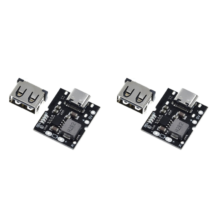 Spreeshop 2X Type-C USB 5V 2A Boost Converter Step-Up Power Module Lithium Battery Charging Protection Board Charger,No Welding