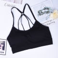 Women Shoulder Strap Non-wired Bra Underwear Tube Top Sports Bras Girls with Chest Pad. 