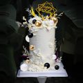 25pcs Black Gold Bubbles Balls Cake Topper Foam Balls Cake Topper Wedding Birthday Party Baby Shower Cake dessert Decoration. 