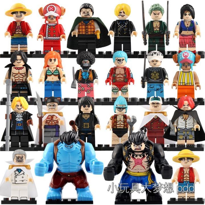 【I was hyped up】Anime Compatible Lego One Piece Minifigures Straw Hat Luffy Ace Zoro Boys Building Blocks Children's Toys