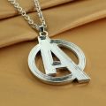 【IKE】Marvel Superhero Organization The Avengers Necklace Avengers Logo Letter A Pendant Necklaces Simple Silver Color Jewelry. 