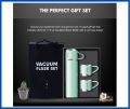 Green Vacuum Flask Set, 3 in 1 Vacuum Insulated Thermo Flasks 500ml with 3 cups Gift Set (in Gift Box). 