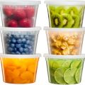 10pcs 1000ml Disposable Container Plastic Clear Cup With Lid For Storage Sauce, Jelly, Yogurt, Mousse Cups & Bowls. 
