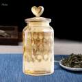 Glass Storage Jar Airtight Jar, Decorative Tea Storage Container Glass Canisters for Candy, Loose Tea, Sugar, Spice. 