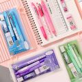 6pcsset Student Exam Stationery Set, 2pcs Black Ink Gel Pen, 1pc Drawing Ruler, 1pc Pencil + 1pc Pencil Refill + 1pc Eraser, Lea. 