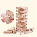 Wooden Tower Building Blocks Toy Rainbow Domino Stacker Board Game Folds High Montessori Educational Children Toys-54PCS/set. 