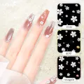 Monja 3 Styles 3D White Flower Mixed Size Rose Gold Silver Steel Balls Pearls Resin Petal 3D Charms Acrylic Diy Manicure Accessories. 