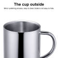 Milk Mug Double Wall Mirror Polishing Coffee Mug Cup with Lid. 