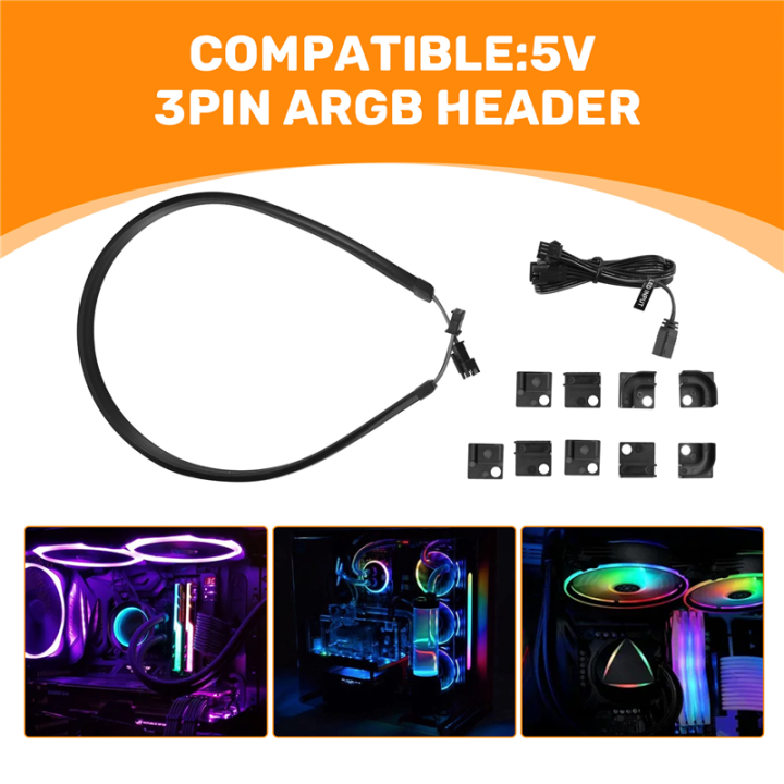 LKPCIGCXM%20M5%20Light%20Strip%20ARGB%20Neon%20Computer%20Case%20Decoration%20Led%20Strip%205V%203PIN%20Light%20Header%20AURA%20550mm%20-%20Image%207