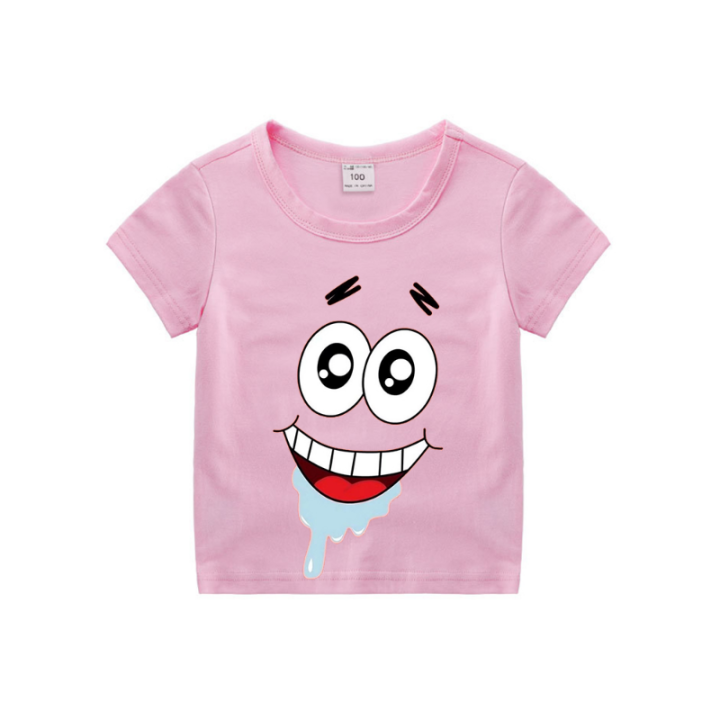SpongeBob%20SquarePants%20Kids%20Short%20Sleeve%20T%20Shirts%20Boy%20Girl%20Cotton%20Expression%20T-shirt%20Cartoon%20Clothes%20Summer%20Tee%20Shirt%20Tops%20Gifts%20-%20Image%202
