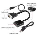 Vention VGA to HDMI Adapter 1080P VGA Male to HDMI Female Converter Cable With Audio USB for PS4/3 HDTV VGA HDMI Converter and 3.5mm AUX Audio Micro USB Power Cable Male to Famale Converter 1080P Digital to Analog Video. 