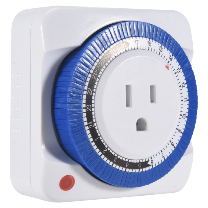 24 Hour Timer Socket Mechanical Program Timer Switch Socket 125v Wall ...