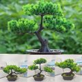 Simulation Tree Realistic Artificial Pine Bonsai Plastic Handmade Simulation Pine Tree Fake Tree with Flowerpot Artificial Bonsai Hotel. 