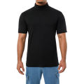 Men Basic T-shirts, Short Sleeve Pullover Tops Solid Color Slim Fit Turtleneck Tee Tops. 