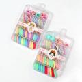Hair Elastic Small Hair Rubber Bands Kid Girls Hair Ties Cotton Strechaeable Tiny Ponytail Holders For Baby kid Girls Hair Accessories Set (Set of 73 Pcs, With Box, Specially For Baby Girls) - Pack of 1. 