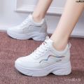 Women's All-Matching Mesh Korean-Style White Shoes Within Breathable Increased ； Dad Shoes Sneaker 2024 Casual New Summer ﹕. 