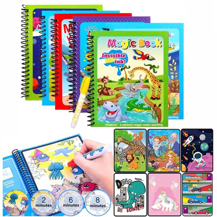 Animal Zoo Princess Magic Water Mermaid Cartoon Doodle Pen Drawing Board Toys Kids Children Gifts