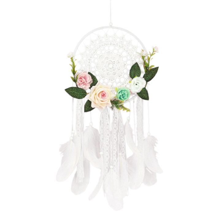 Dream%20Catcher%20DIY%20Decorative%20Pendant%20Flower%20Dream%20Catcher%20Wall%20Hanging%20Decoration%20Wedding%20Decor%20Dreamy%20Girl%20Room%20Decoration%20Gift%20-%20Image%203